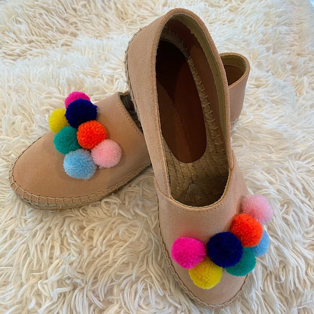 South parade pomp Pom Espadrilles new never worn!